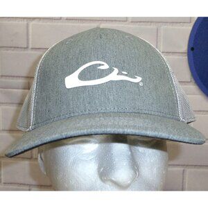 Drake Waterfowl Gray & White Trucker Hat With Mesh Back Adjustable Snapback